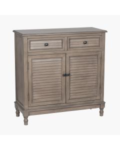 Ashwell Taupe Pine Wood 2 Drawer 2 Door Unit