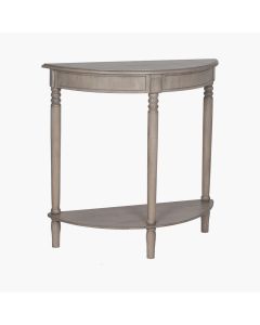 Heritage Taupe Pine Wood Half Moon Console Table