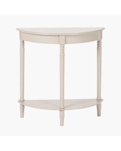 Heritage Putty Pine Wood Half Moon Console Table