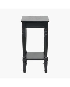 Heritage Black Pine Wood Accent Table