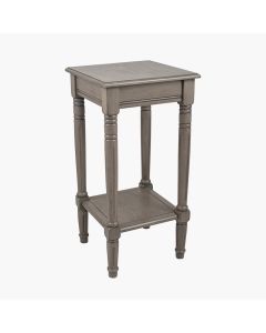 Heritage Taupe Pine Wood Accent Table