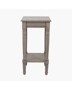 Heritage Taupe Pine Wood Accent Table