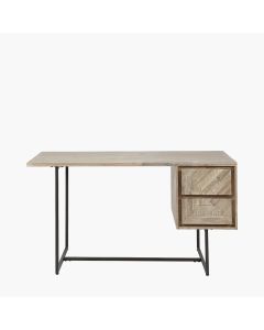 Marca Sand Wash Acacia Wood and Black Metal Desk