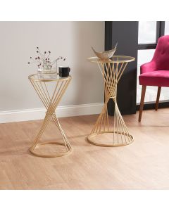 Liberty Glass and Gold Metal Large Side Table