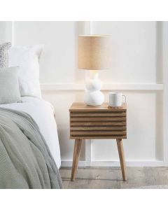 Larvik Natural Eucalyptus Wood 1 Drawer Bedside Table