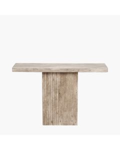 Elkton Concrete Effect Wood Veneer Groove Detail Console Table