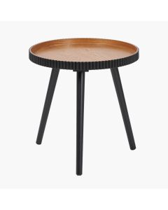 Hammond Natural and Black Pine Wood Side Table