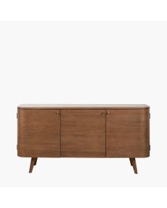 Elias Dark Ash Wood Retro 3 Door Sideboard