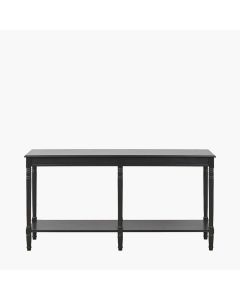 Heritage Black Pine Wood Large Console Table