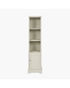 Croft Linen Pine Wood Slim 1 Door 3 Shelf Unit