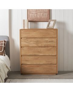 Eversley Oak Effect Veneer 5 Drawer Unit