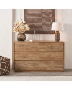 Eversley Oak Effect Veneer 6 Drawer Unit