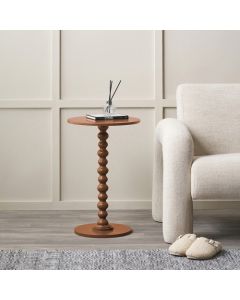 Margot Terracotta Wood Bobble Side Table