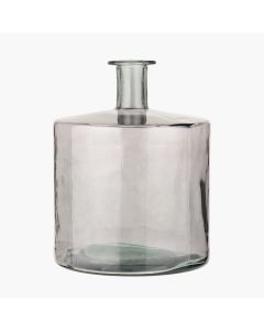 Grey Recycled Glass Bottle Vase