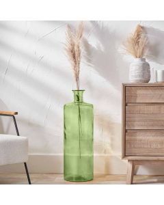 Forest Green Recycled Glass Bottle Vase Tall