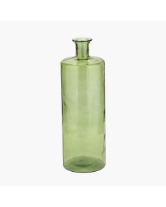 Forest Green Recycled Glass Bottle Vase Tall