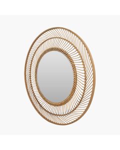 Bamboo Round Wall Mirror Large