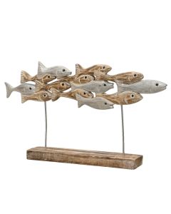 Swimming Shoal of Fish Wood Hand Carved Ornament