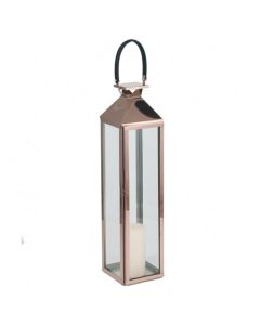 Shiny Copper Stainless Steel &Glass Medium Lantern