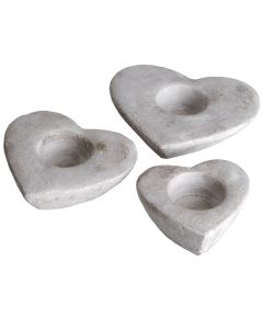 Set Of Three Heart Tea Light Holders