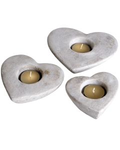 Set Of Three Heart Tea Light Holders