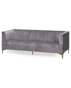 Emperor Grey Velvet 2 Seater Sofa