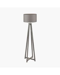 Whitby Grey Wash Wood Tapered 4 Post Floor Lamp