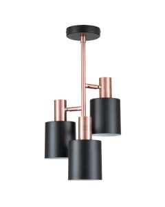 Biba Black & Antique Copper 3 Light Electrified Pendant
