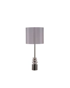 Smoke Glass and Pewter Tall Table Lamp