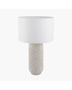 Margot Grey Patterned Stoneware Table Lamp