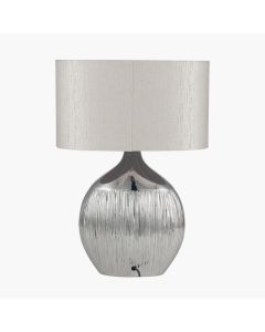 Gemini Silver Etched Ceramic Table Lamp