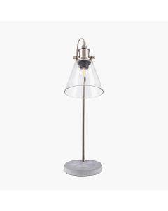 Chaplin Concrete, Chrome and Glass Table Lamp