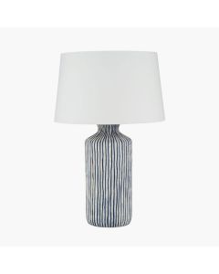 Bude Blue and White Stripe Stoneware Table Lamp