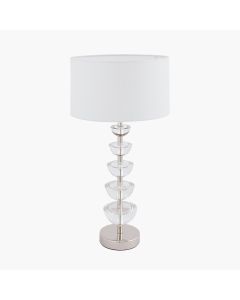 Rosa Glass and Silver Table Lamp