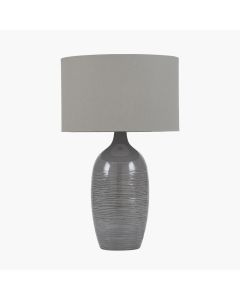 Abbie Etched Graphite Ceramic Table Lamp