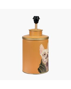 Boston Terrier Mustard Hand Painted Metal Table Lamp