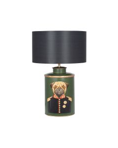 Green Hand Painted Dog Metal Table Lamp