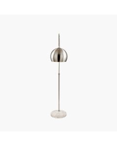 Felicianiï¾ Brushed Silver Metal and White Marble Floor Lamp