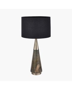 Allura Brushed Silver and Grey Wash Wood Table Lamp