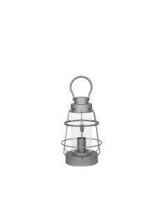 Grey Metal & Clear Glass  Oil Lantern Table Lamp