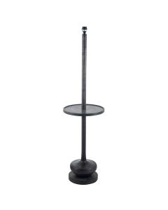 Dark Wash Wood Floor Lamp with Table
