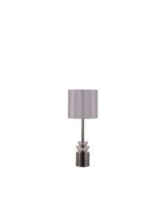 Smoke Glass and Pewter Small Table Lamp