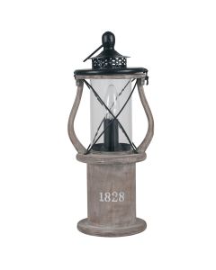 Antique Wood Lantern Table Lamp