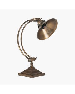 Kensington Antique Brass Metal Arched Arm Task Table Lamp
