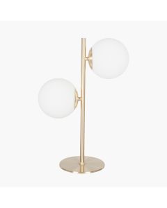 Asterope White Orb and Gold Metal Table Lamp