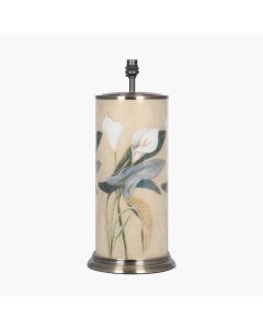 Arum Lily Large Cylinder Glass Table Lamp