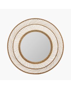 Bamboo Round Wall Mirror Large