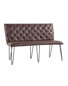 Essentials Studded back Bench 140cm in Brown