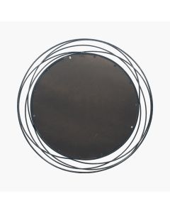 Antique Silver Metal Round Wall Mirror