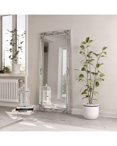 Essentials Silver Wooden  Mirror in Silver Painted Wooden Frame